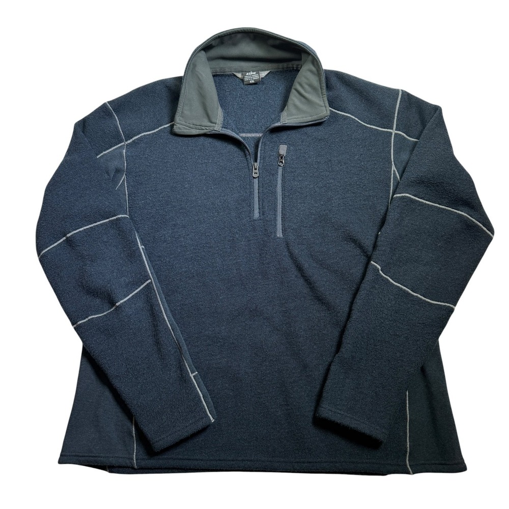 KUHL Revel Quarter Zip Fleece Blue Pullover Sweater Men's XXL 2XL‎ Outdoors